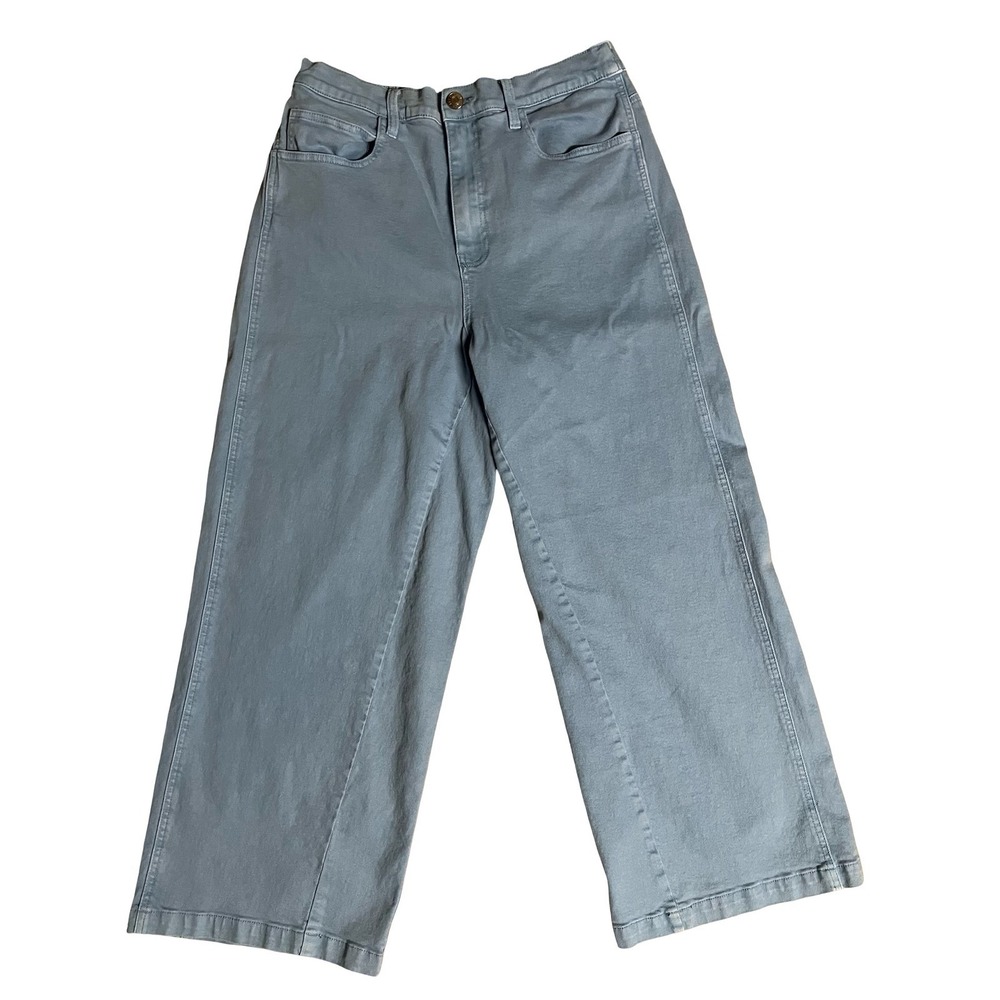 KUT from the Kloth Ash High Rise Wide Leg Jeans Light Blue Wash Womens Size 12‎